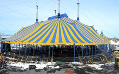 Le grand chapiteau du Cirque du Soleil a déjà été installé dans le Vieux-Port de Montréal.